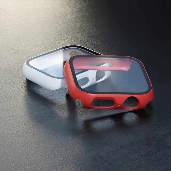 Etui + szkło do Apple Watch 7/8/9 41mm - Odporny case (Czerwone)