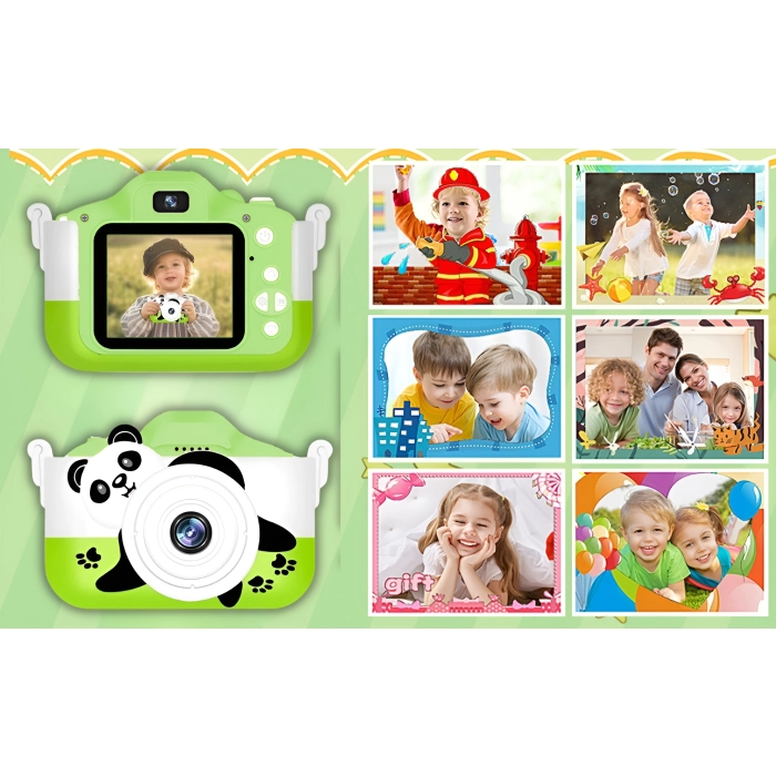Aparat fotograficzny cyfrowy dla dzieci 40 mpx - Panda + Karta 32 GB