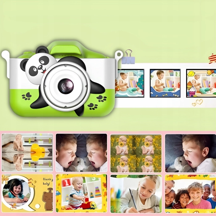 Aparat fotograficzny cyfrowy dla dzieci 40 mpx - Panda + Karta 32 GB