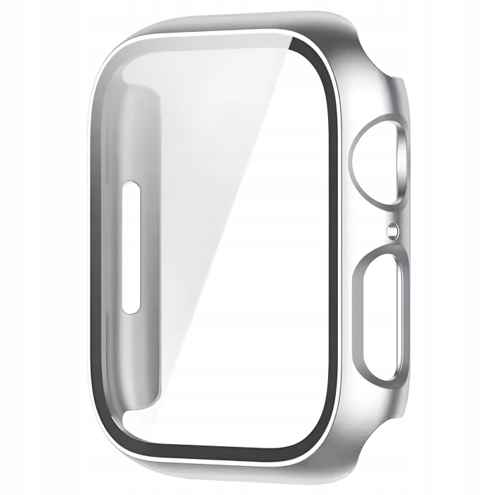 Etui + szkło do Apple Watch 7/8/9 45mm - Odporny case (Srebrne)