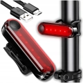 Lampka rowerowa tylna LED 50 Lm - USB, Wodoszczelna (4 tryby)