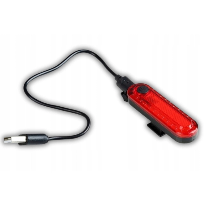 Lampka rowerowa tylna LED 50 Lm - USB, Wodoszczelna (4 tryby)