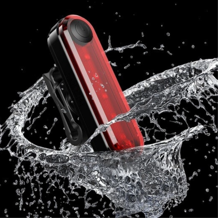 Lampka rowerowa tylna LED 50 Lm - USB, Wodoszczelna (4 tryby)