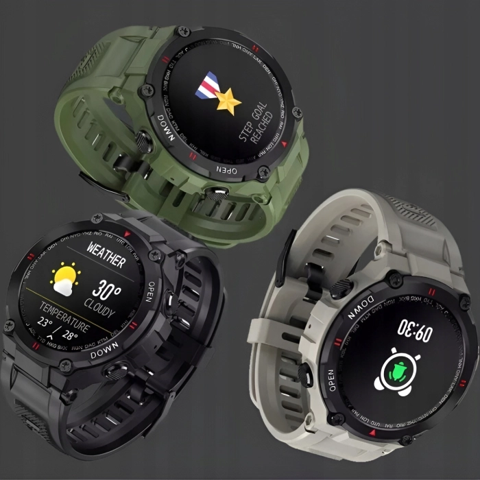 Smartwatch męski Z22 - zegarek militarny z możliwością prowadzeniem rozmów (Czarny)