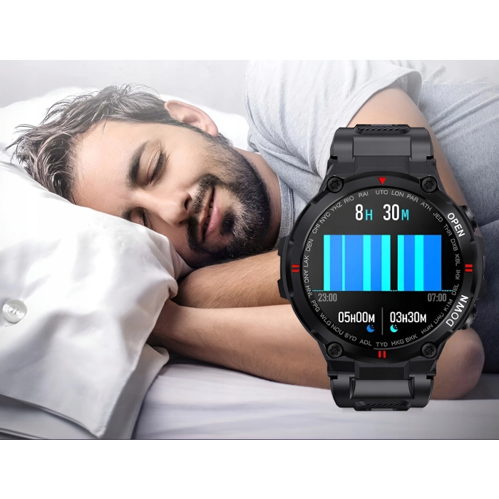 Smartwatch męski Z22 - zegarek militarny z możliwością prowadzeniem rozmów (Czarny)