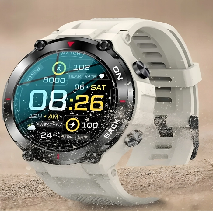 Smartwatch męski Z37 - zegarek militarny z GPS i pomiarem tętna i pulsu (Czarny)