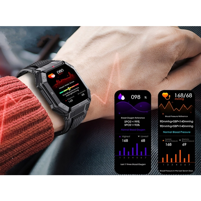 Smartwatch męski Z55 - zegarek sportowy z możliwością prowadzeniem rozmów (Czarny)