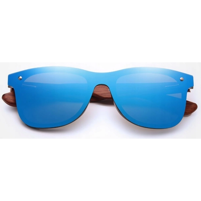 Okulary przeciwsłoneczne drewniane męskie Kingseven z polaryzacją + Etui (Niebieskie)