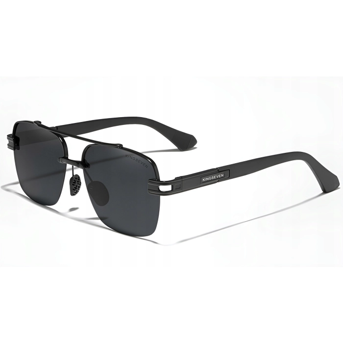 Okulary przeciwsłoneczne męskie Kingseven UV400 z polaryzacją + Etui (Czarne)