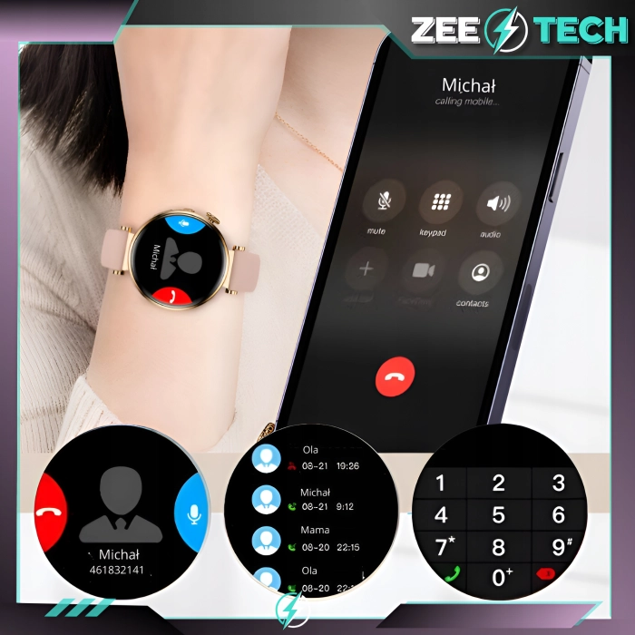 Smartwatch damski Z4 - zegarek z pomiarem cukru oraz prowadzeniem rozmów (Różowy)