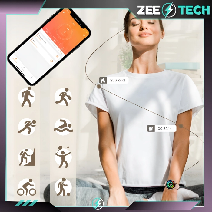 Smartwatch zegarek damski rozmowy język polski sport smart watch 2 paski + szkło