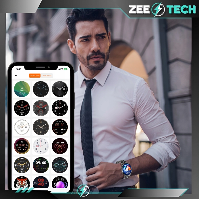 Smartwatch zegarek męski rozmowy język polski sport smart watch 2 paski + szkło