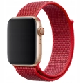 Pasek materiałowy, nylonowy do Apple Watch 1/2/3/4/5/6/7/8/9/SE 38mm 40mm 41mm (Czerwony)