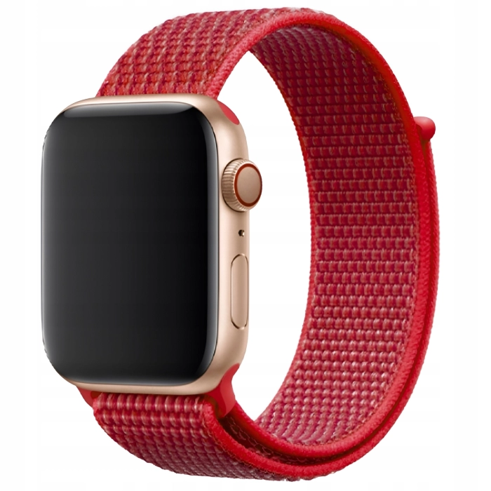 Pasek materiałowy, nylonowy do Apple Watch 1/2/3/4/5/6/7/8/9/SE 38mm 40mm 41mm (Czerwony)
