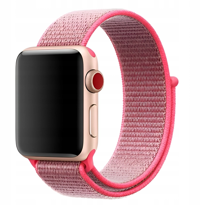Pasek materiałowy, nylonowy do Apple Watch 1/2/3/4/5/6/7/8/9/SE 38mm 40mm 41mm (Różowy)