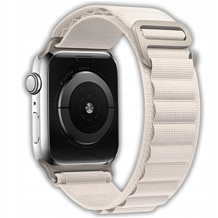 Pasek materiałowy do Apple Watch 1/2/3/4/5/6/7/8/9/SE 38mm 40mm 41mm (Beżowy)