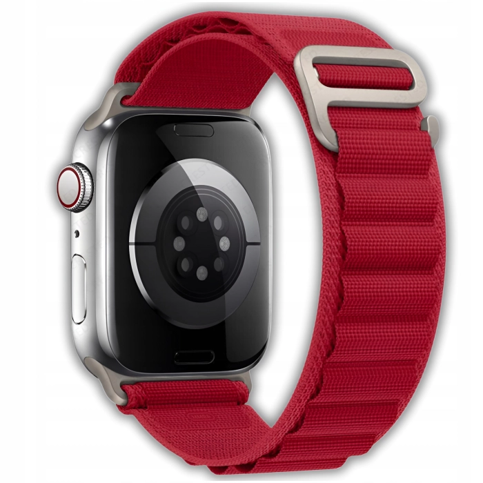 Pasek materiałowy do Apple Watch 1/2/3/4/5/6/7/8/9/SE 38mm 40mm 41mm (Czerwony)