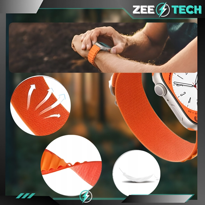 Pasek materiałowy do Apple Watch 1/2/3/4/5/6/7/8/9/SE 38mm 40mm 41mm (Pomarańczowy)