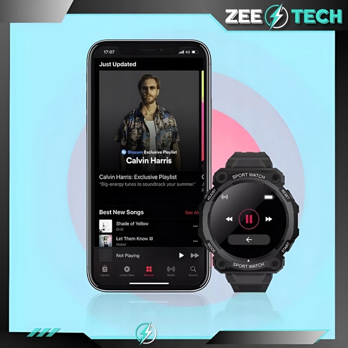 Smartwatch męski, damski Z68 - zegarek sportowy z pomiarem pulsu, kroków (Zielony)