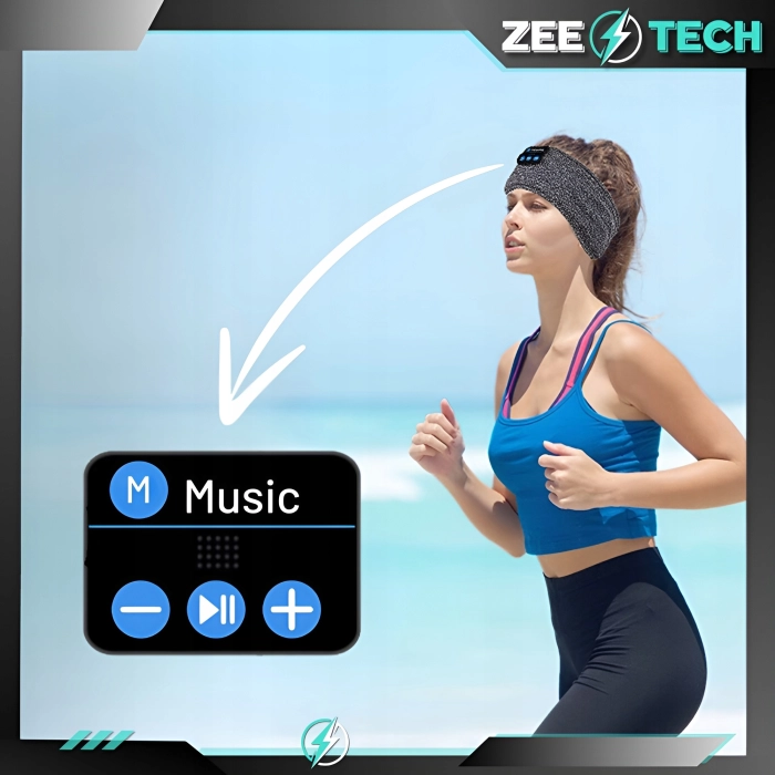 Opaska na głowę z słuchawkami do biegania, spania - Bluetooth