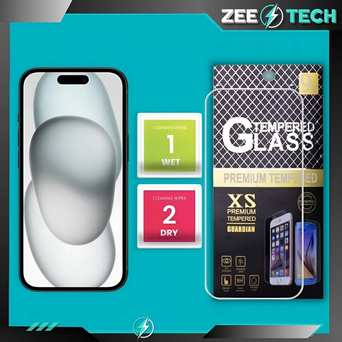 Etui matowe + szkło do iPhone 15 - odporny case Magsafe (Czarne)