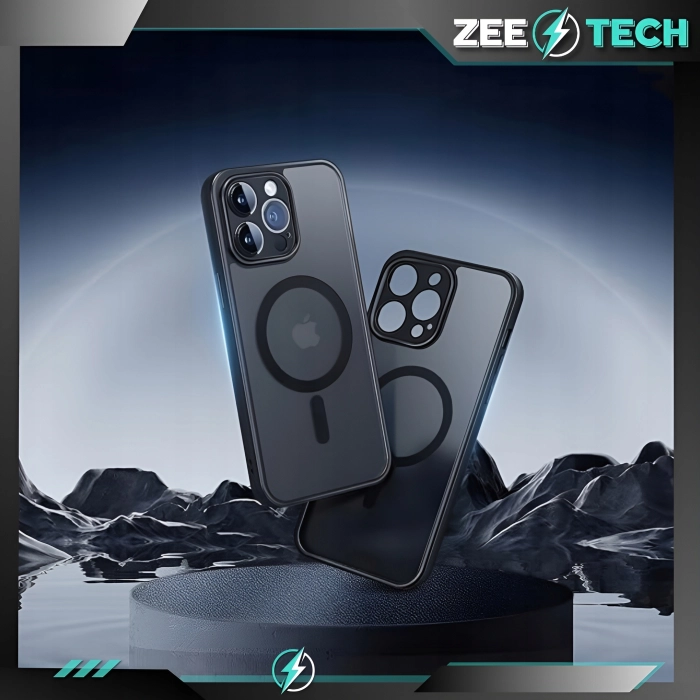 Etui matowe + szkło do iPhone 13 Pro - odporny case Magsafe (Czarne)
