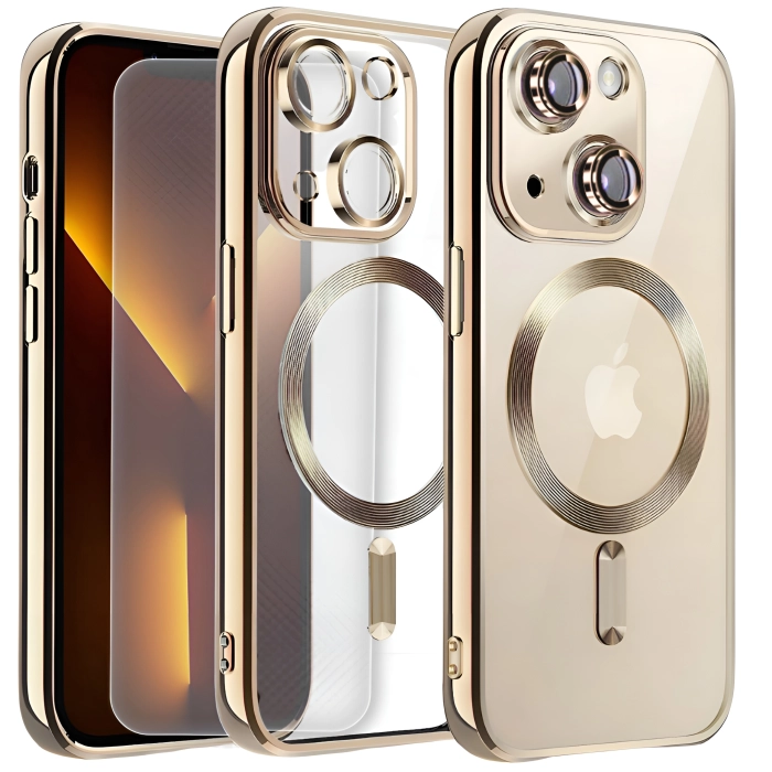Etui do iPhone 13/14 - odporny case Magsafe (Złote)