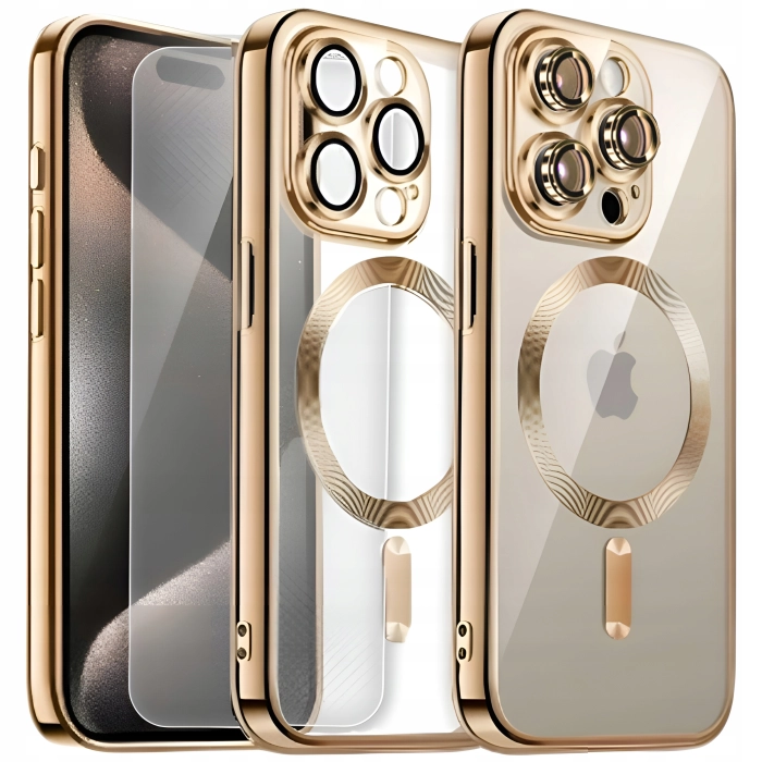 Etui do iPhone 14 Pro - odporny case Magsafe (Złote)