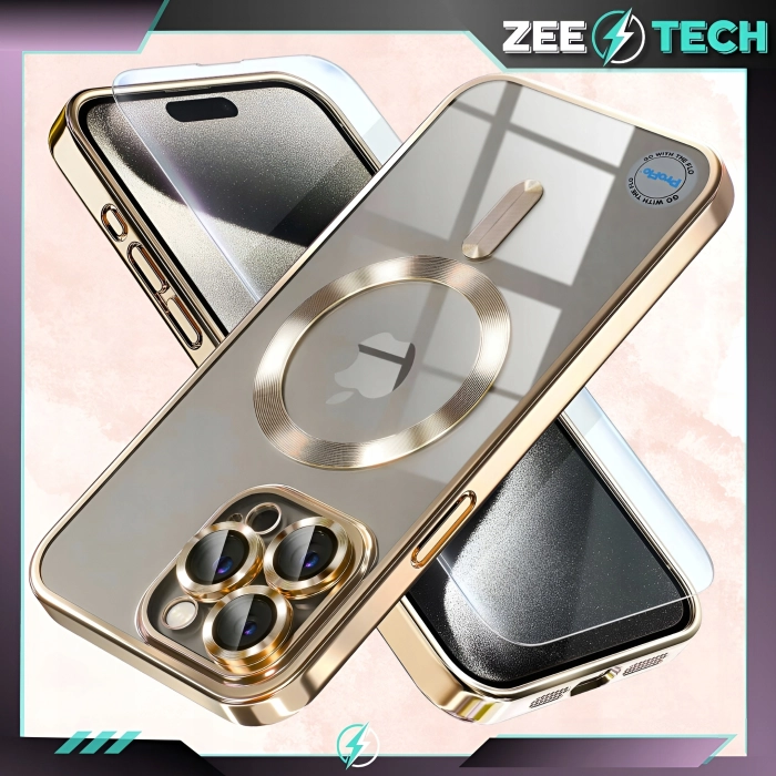 Etui do iPhone 15 Pro - odporny case Magsafe (Złote)