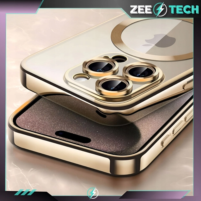 Etui do iPhone 15 Pro - odporny case Magsafe (Złote)