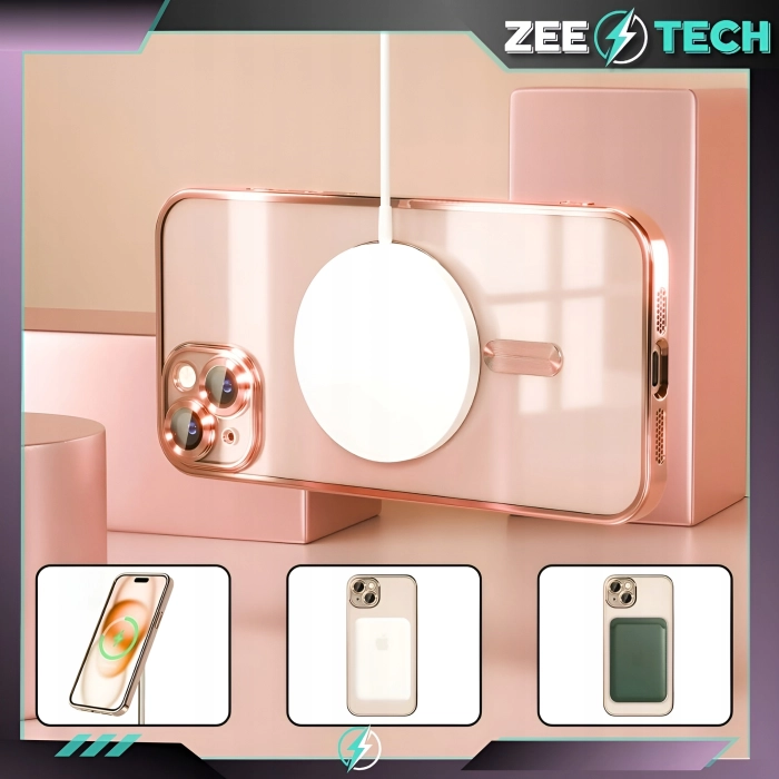 Etui do iPhone 13/14 - odporny case Magsafe (Różowe)