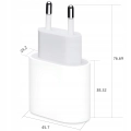 Szybka ładowarka sieciowa USB-C 20W do iPhone 11 12 13 14 15 Pro Max (Biała)