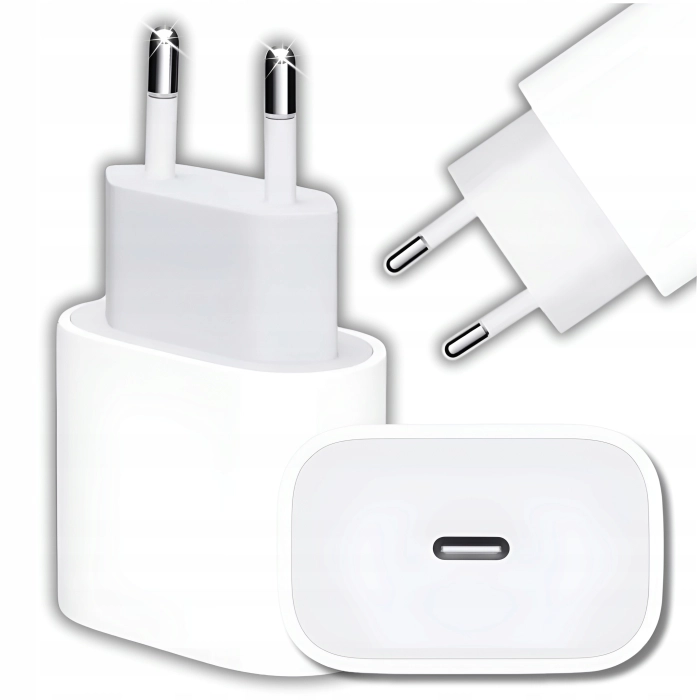 Szybka ładowarka sieciowa USB-C 20W do iPhone 11 12 13 14 15 Pro Max (Biała)