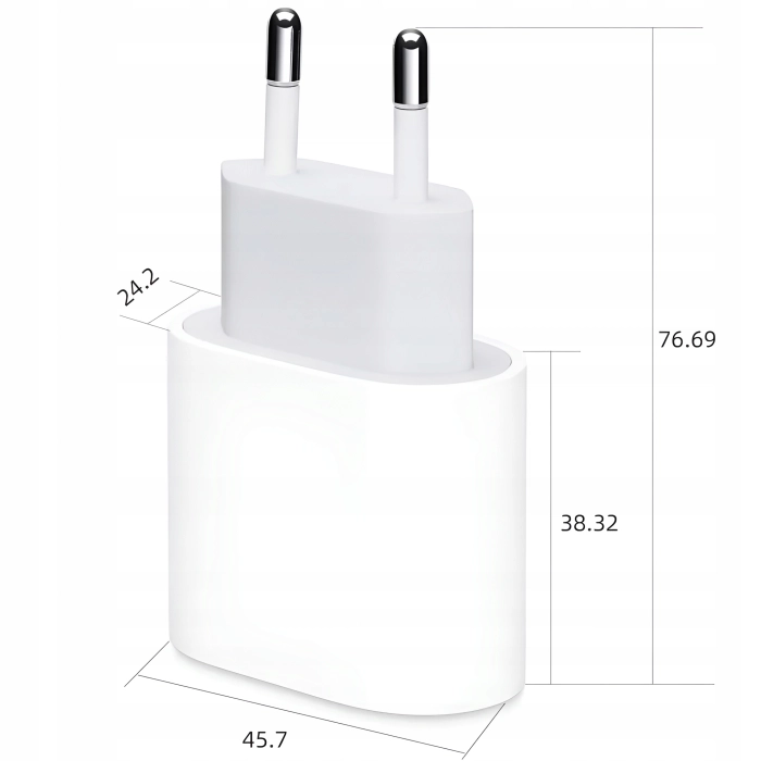 Szybka ładowarka sieciowa USB-C 20W do iPhone 11 12 13 14 15 Pro Max (Biała)