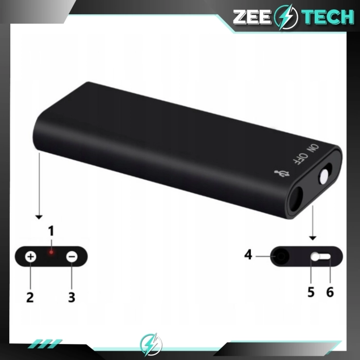 Mini dyktafon 16 GB - podsłuch szpiegowski, pluskwa z detekcją głosu