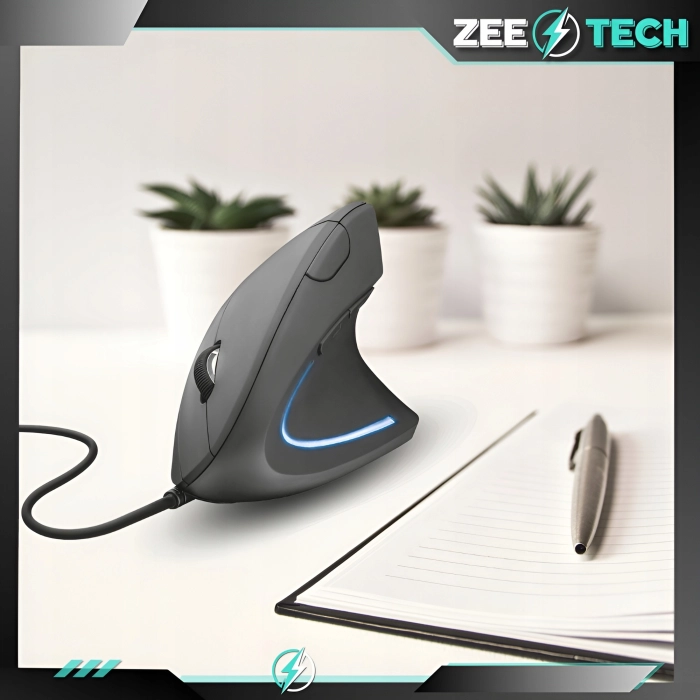 Myszka pionowa przewodowa do komputera, laptopa - wertykalna i cicha