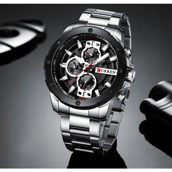 Zegarek męski Curren klasyczny naręczny kwarcowy chronograf datownik