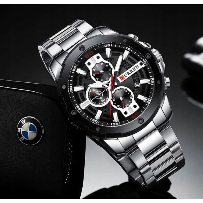 Zegarek męski Curren klasyczny naręczny kwarcowy chronograf datownik