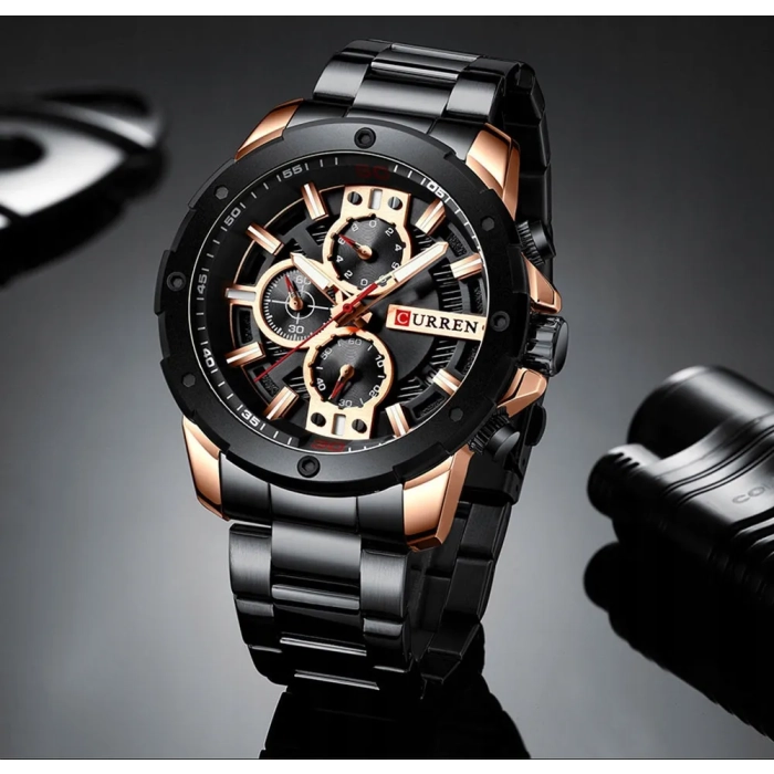 Zegarek męski Curren klasyczny naręczny kwarcowy chronograf datownik