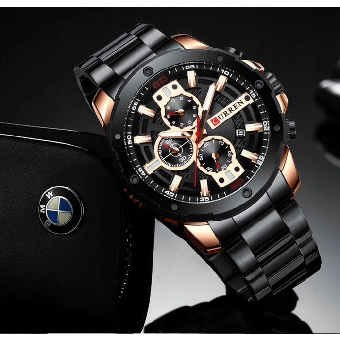 Zegarek męski Curren klasyczny naręczny kwarcowy chronograf datownik