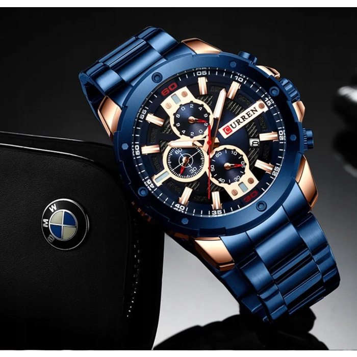 Zegarek męski Curren klasyczny naręczny kwarcowy chronograf datownik