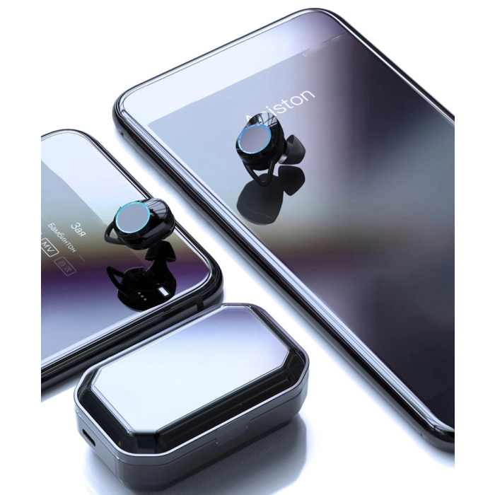 SŁUCHAWKI BEZPRZEWODOWE DOUSZNE Z MIKROFONEM BLUETOOTH SPORTOWE GAMINGOWE