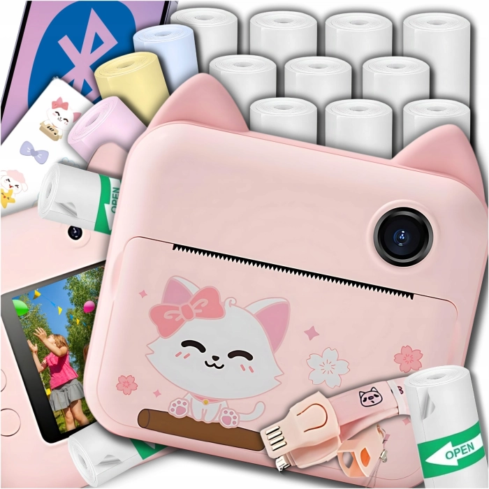 Aparat natychmiastowy cyfrowy fotograficzny dla dzieci z drukarką 16 Rolek