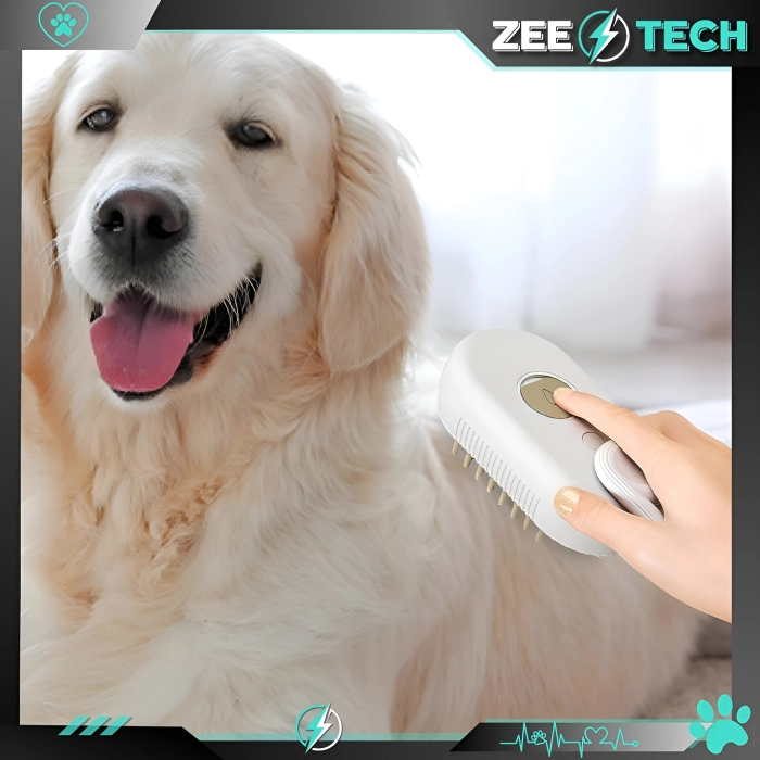 Szczotka parowa dla kota, psa - grzebień do czyszczenia zwierząt (Biała)