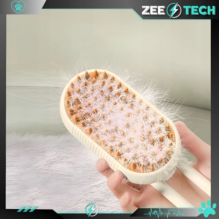 Szczotka parowa dla kota, psa - grzebień do czyszczenia zwierząt (Biała)