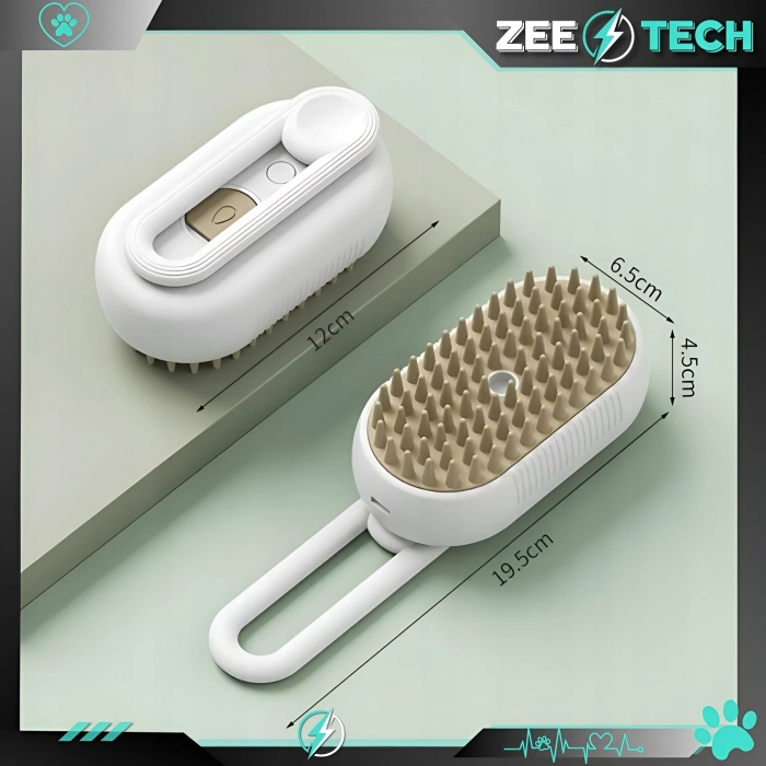 Szczotka parowa dla kota, psa - grzebień do czyszczenia zwierząt (Biała)