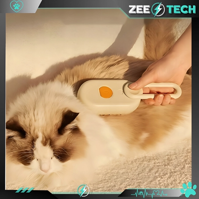 Szczotka parowa dla kota, psa - grzebień do czyszczenia zwierząt (Beżowy)