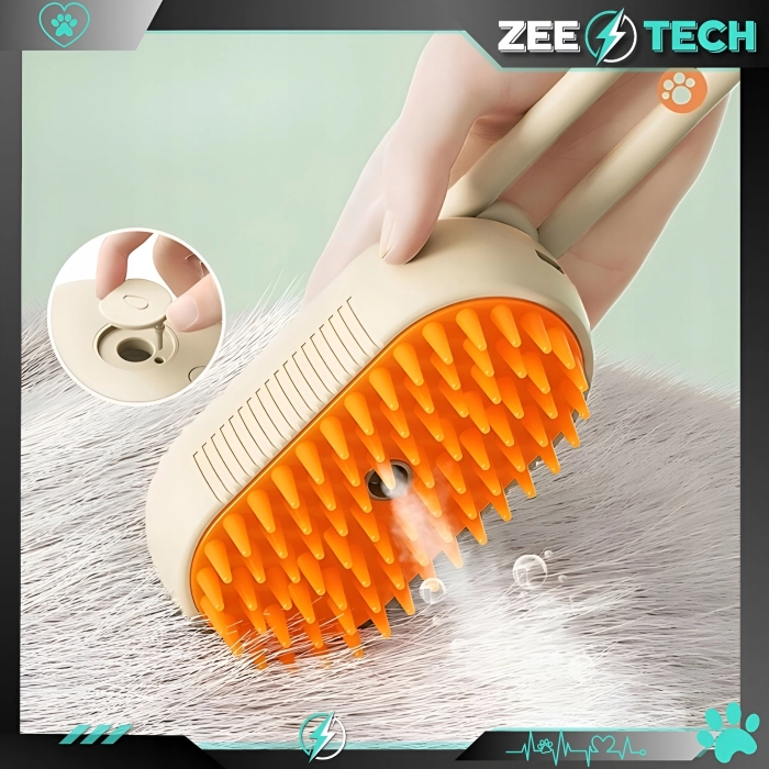 Szczotka parowa dla kota, psa - grzebień do czyszczenia zwierząt (Beżowy)