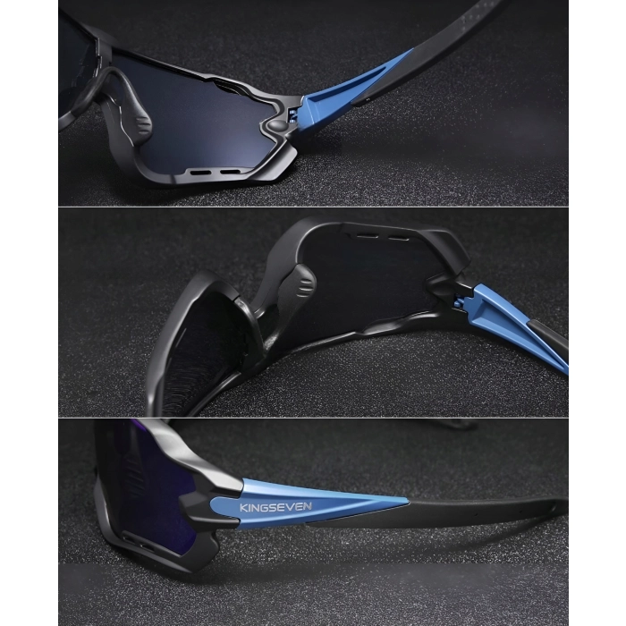 Okulary przeciwsłoneczne rowerowe sportowe - 3 wymienne szkła (Mniej czerwonego)