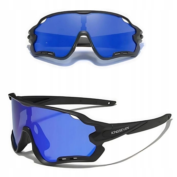 Okulary przeciwsłoneczne rowerowe sportowe - 3 wymienne szkła (Więcej czerwonego)